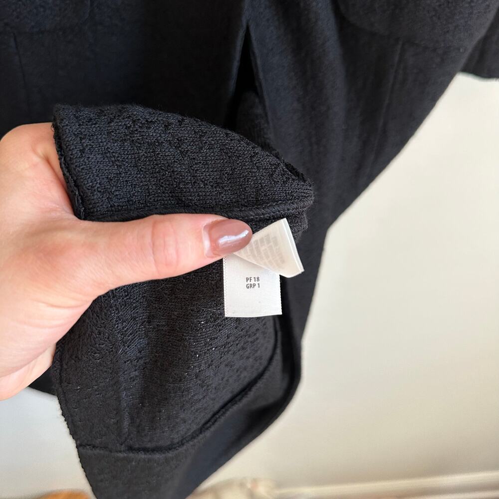 ST. JOHN Button Front Pockets Long Sleeve Dress Caviar Line 8 - Picture 12 of 16